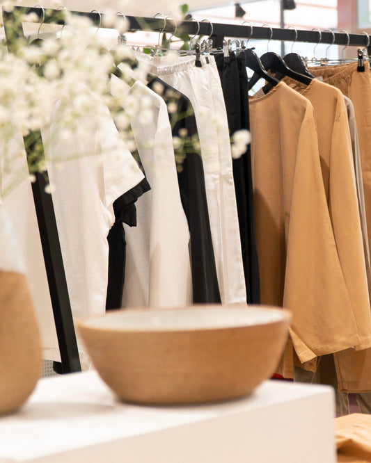 Sustainably sourced textiles in neutral colors